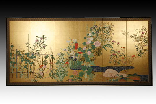 八幡山の光琳百花図屏風 - 京都・祇園祭 八幡山保存会